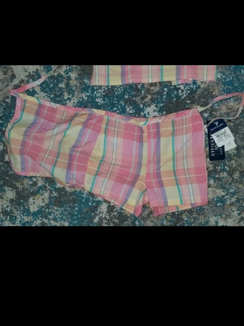 New Ralph Lauren Plaid Sleeveless Top and Shorts Set Size 12 Months